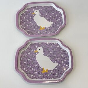 Action Industries,‎ Inc. Designs Vintage Duck Tin Trinket Trays Set Of 2 1986